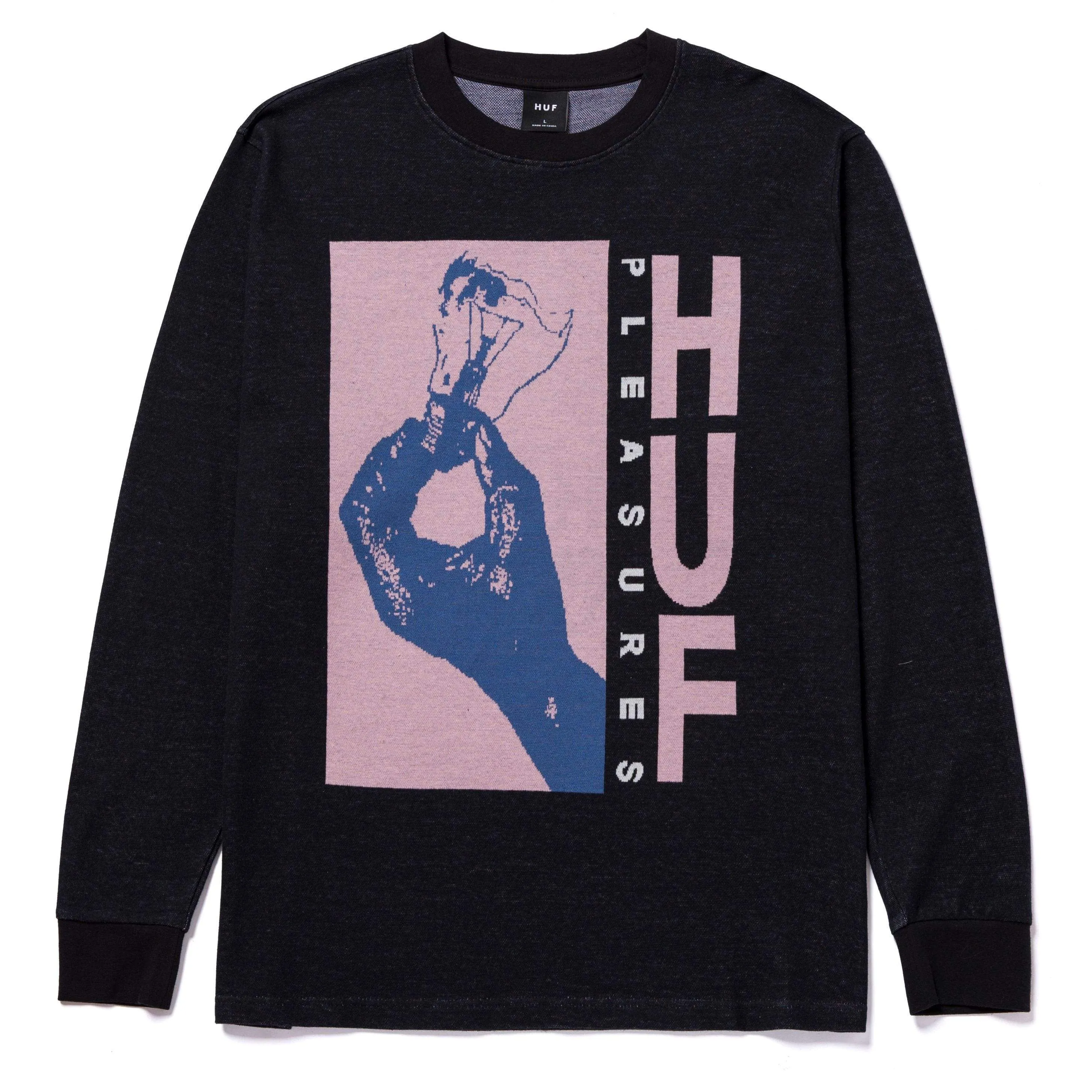 LIGHT UP JACQUARD L/S KNIT - BLACK