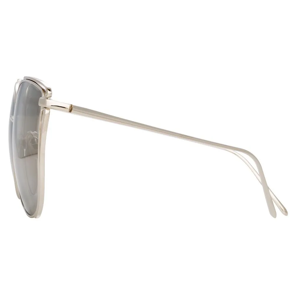 Linda Farrow - Occhiali da Sole Cat Eye 809 C2 - Oro Bianco - Linda Farrow Eyewear