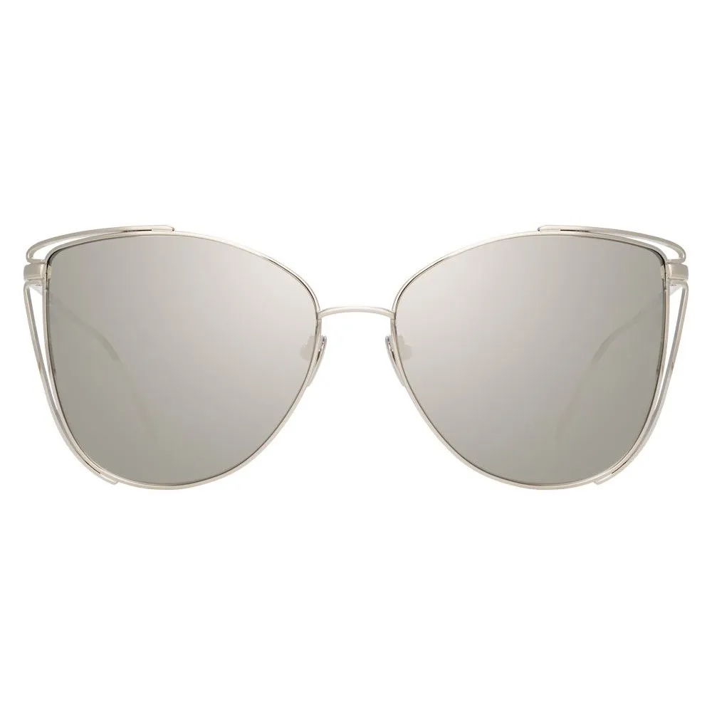 Linda Farrow - Occhiali da Sole Cat Eye 809 C2 - Oro Bianco - Linda Farrow Eyewear