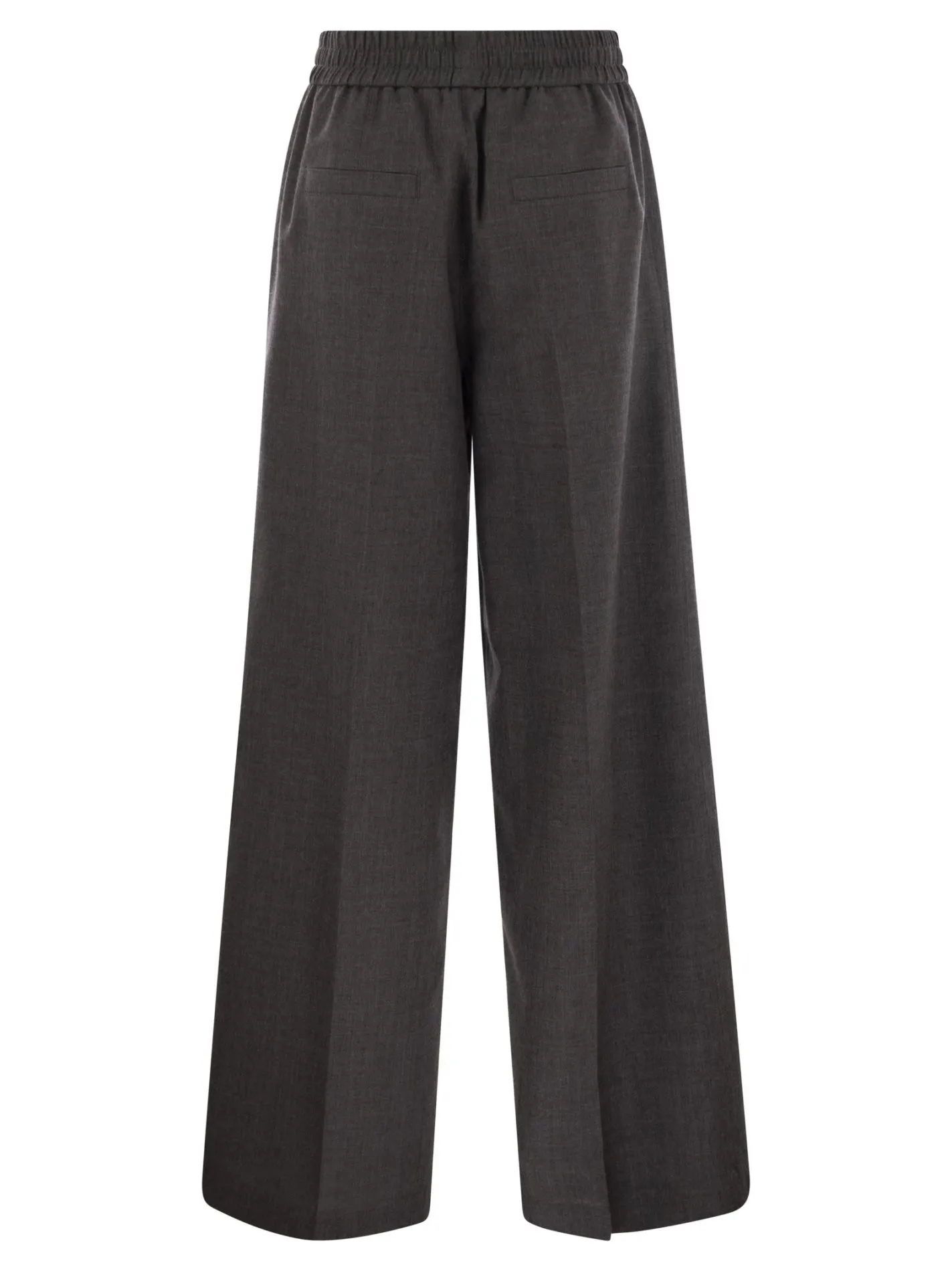 Loose track trousers in virgin wool organza