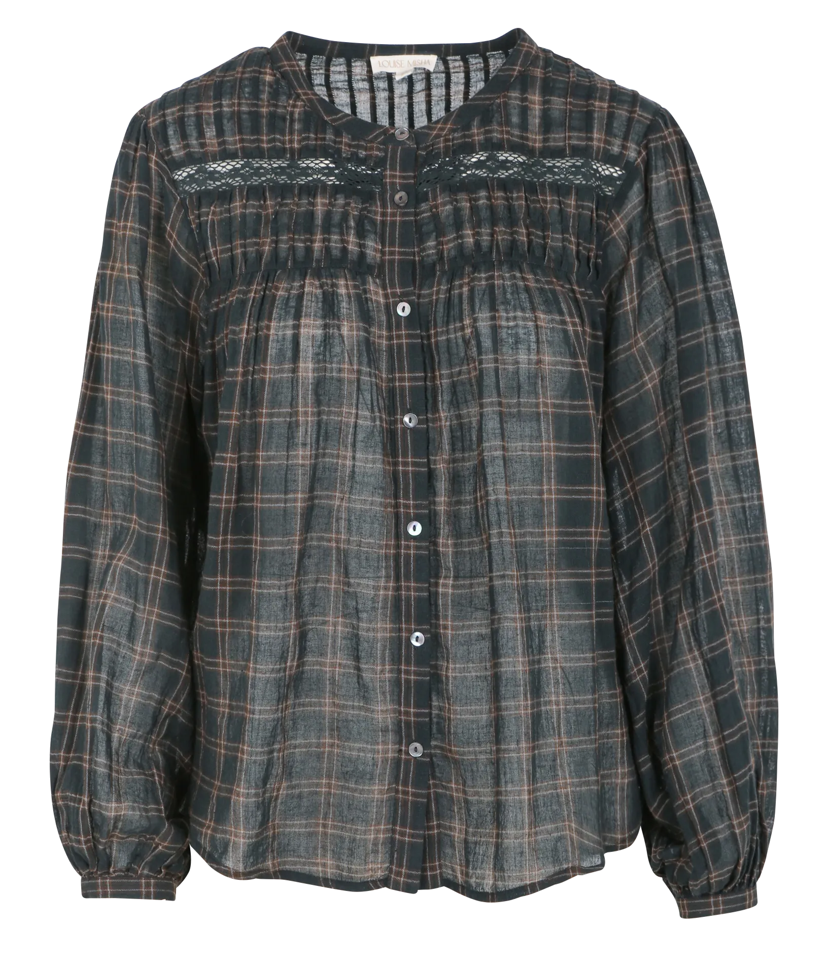  LOUISE MISHA   JALLY - Blusa taglio ampio stampata in cotone | Grigio