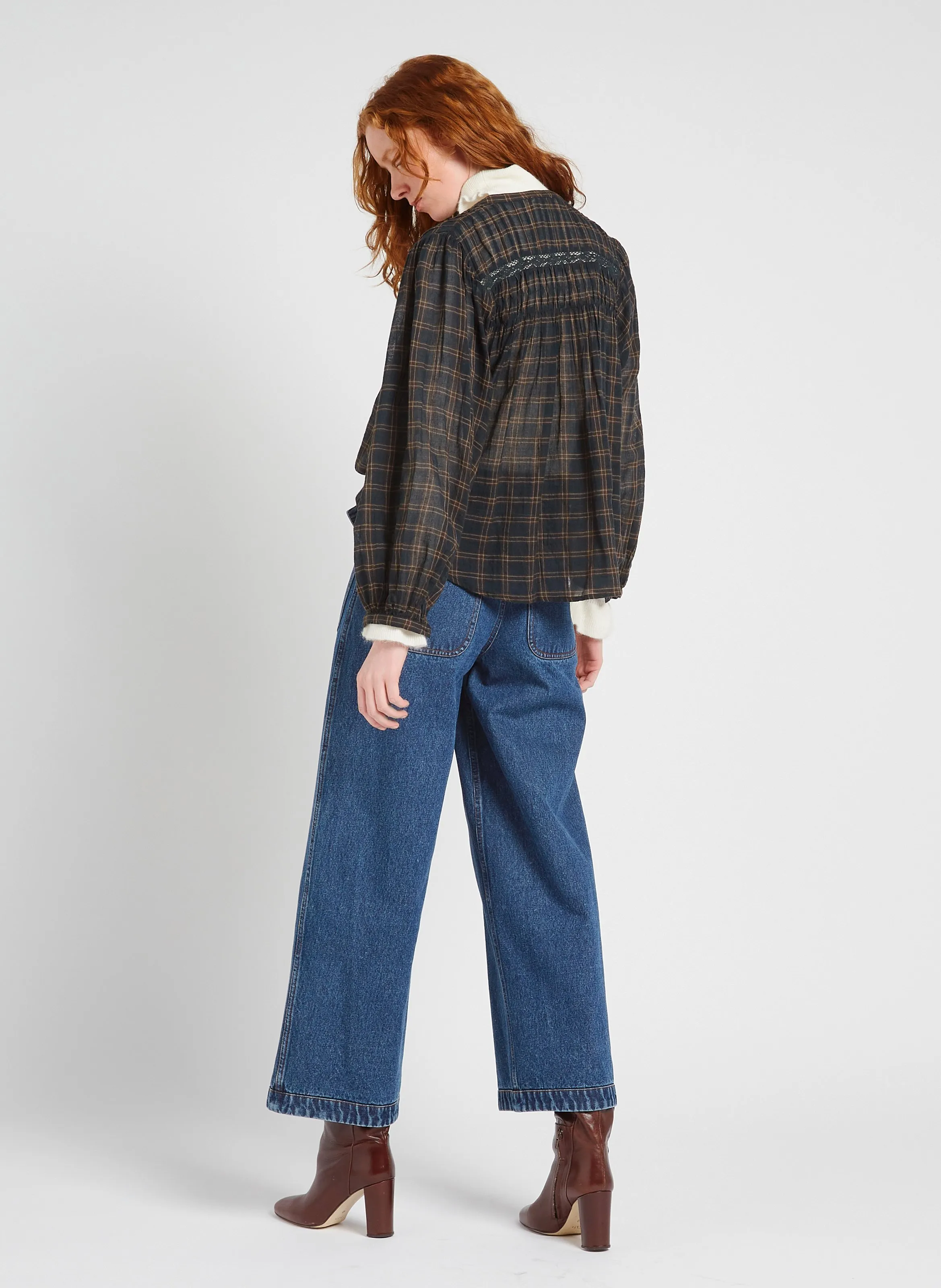  LOUISE MISHA   JALLY - Blusa taglio ampio stampata in cotone | Grigio