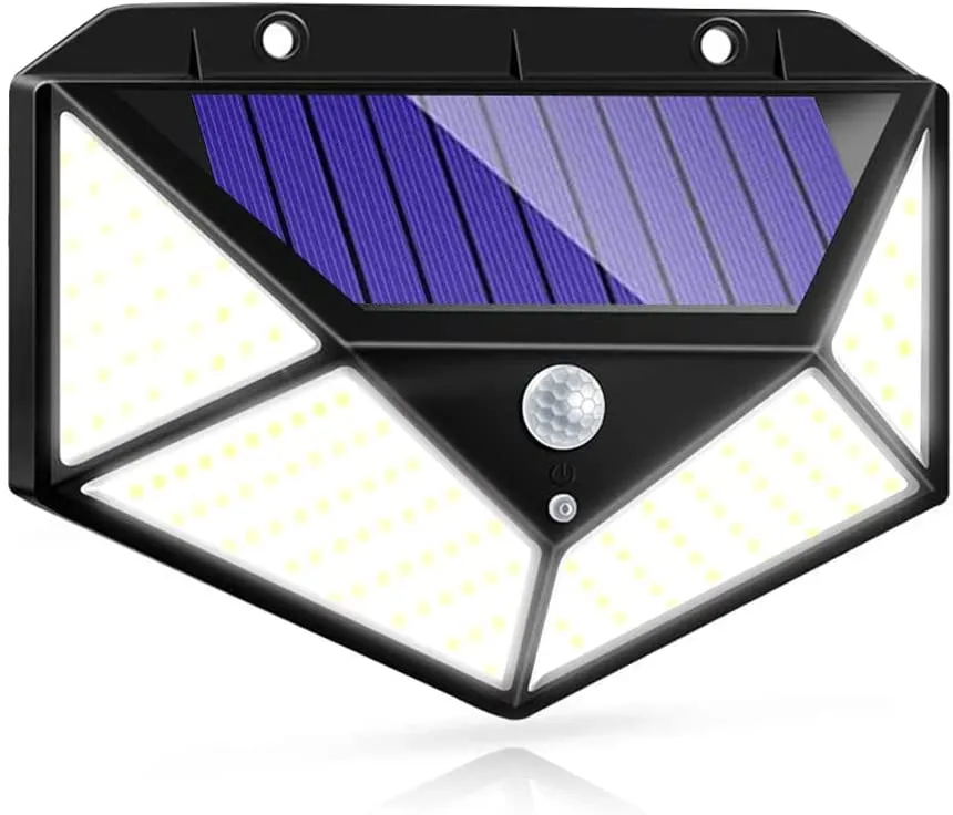 Luce solare da esterno IOTSES 100LED 2200mAh 3 modalità con sensore di movimento 270 da quattro lati IP65 Faretto impermeabile p