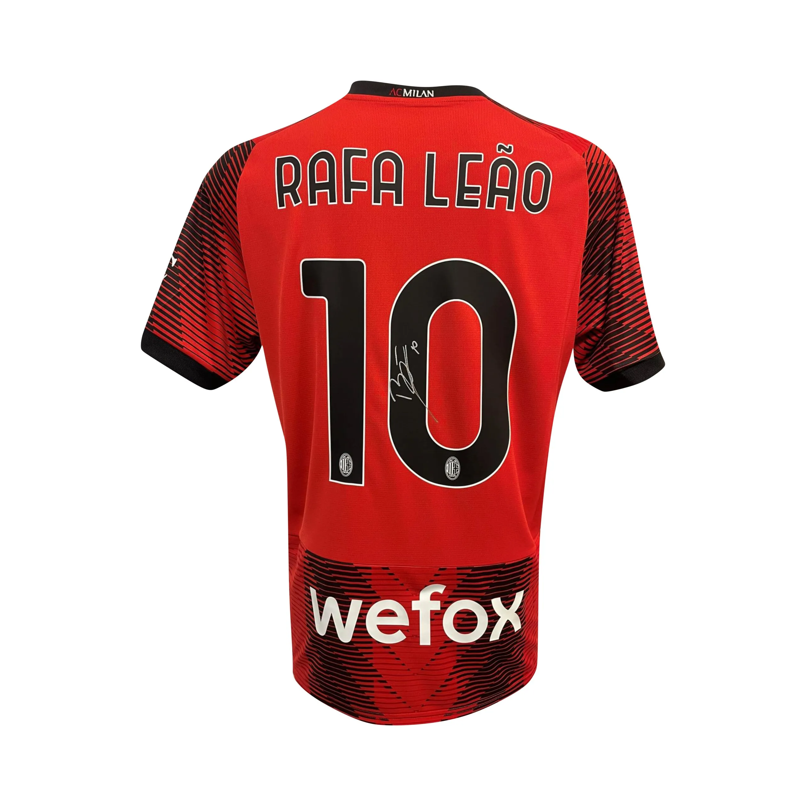 Maglia Gara Home Serie A “Rafa Leao 10” Autografata Firma Singola A.C. Milan 2023/2024