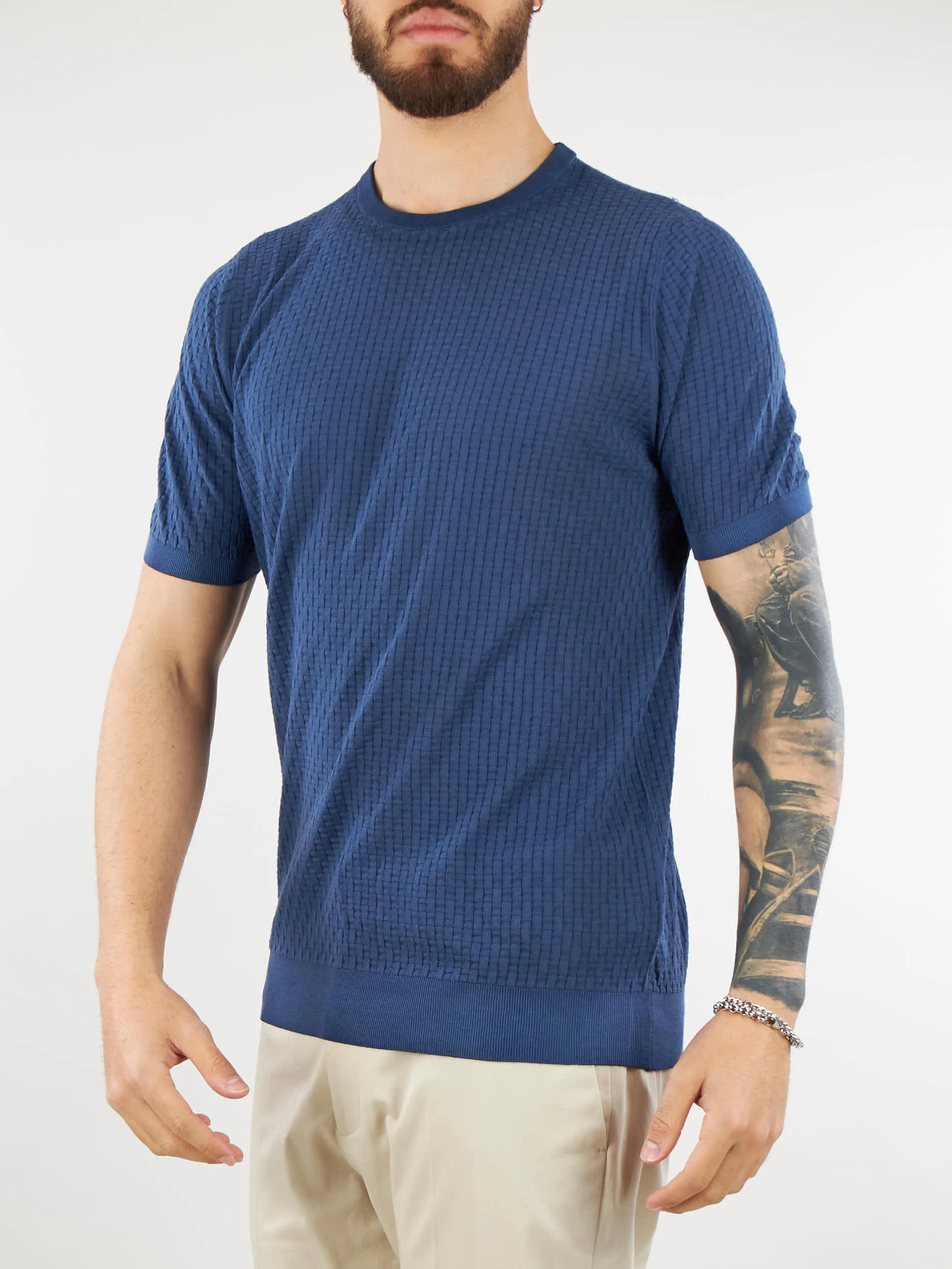 Maglia jacquard in cotone superfine Jeordie's