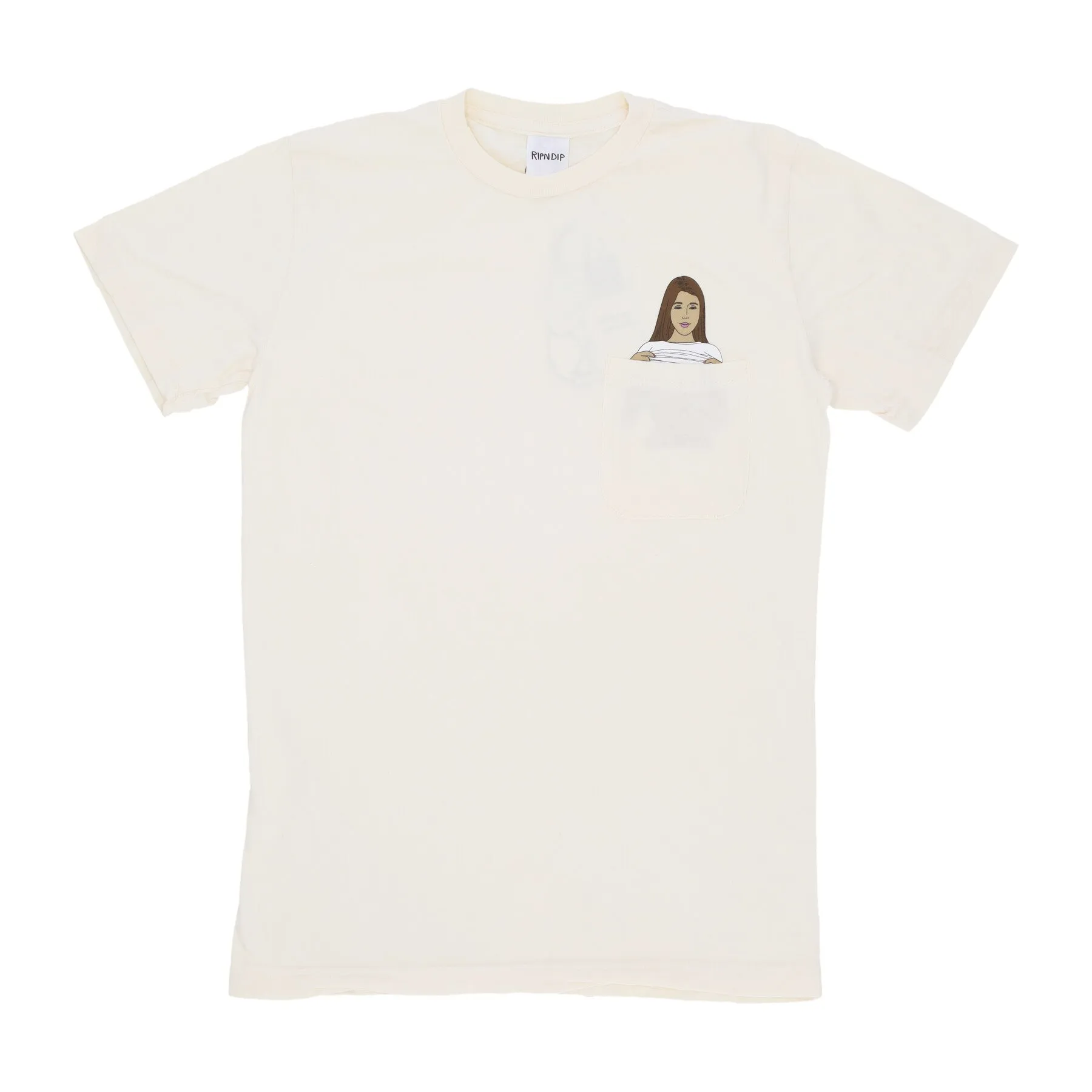 Maglietta Uomo Flashing Kittys Pocket Tee Natural