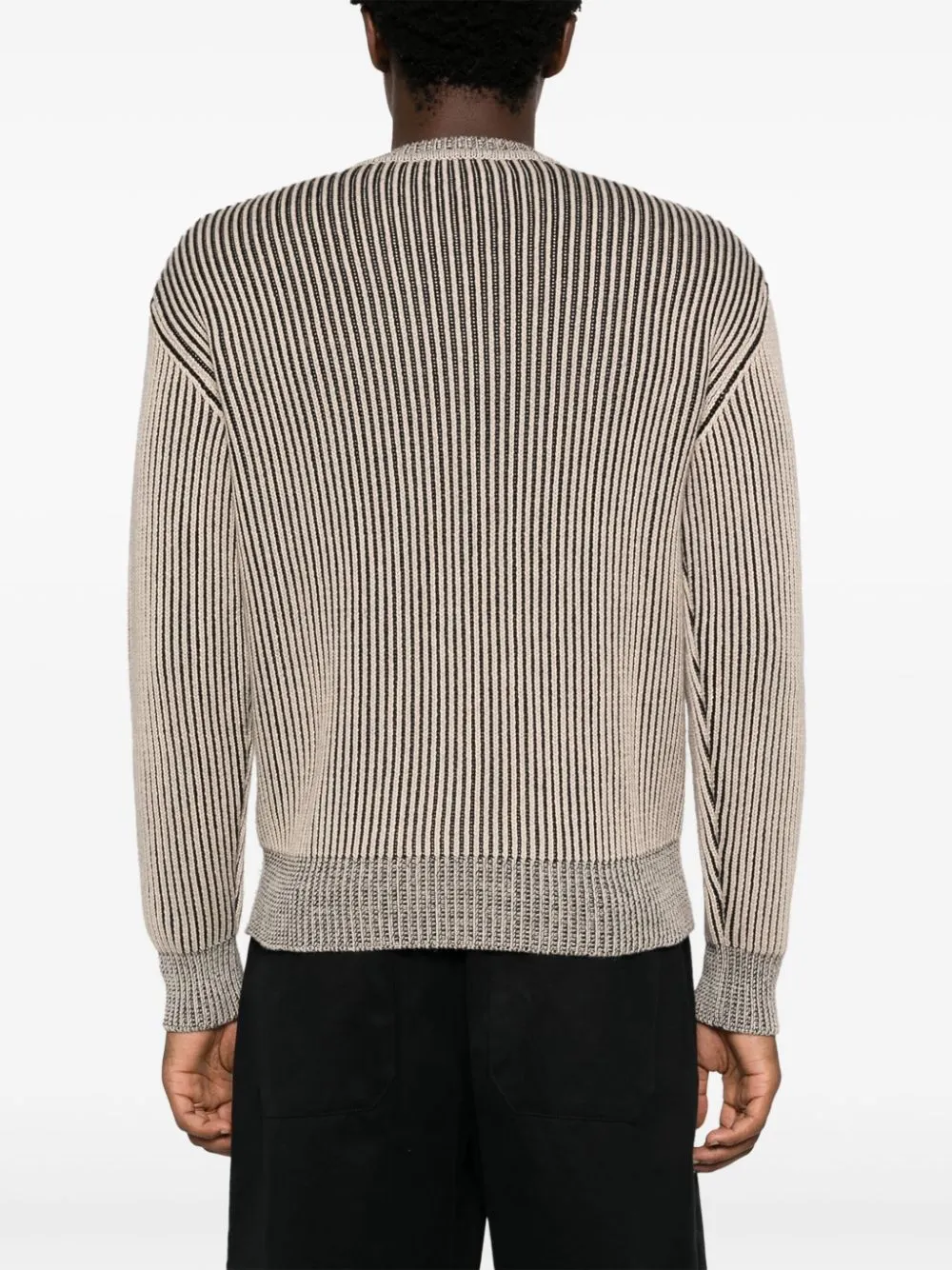 maglione a coste beige