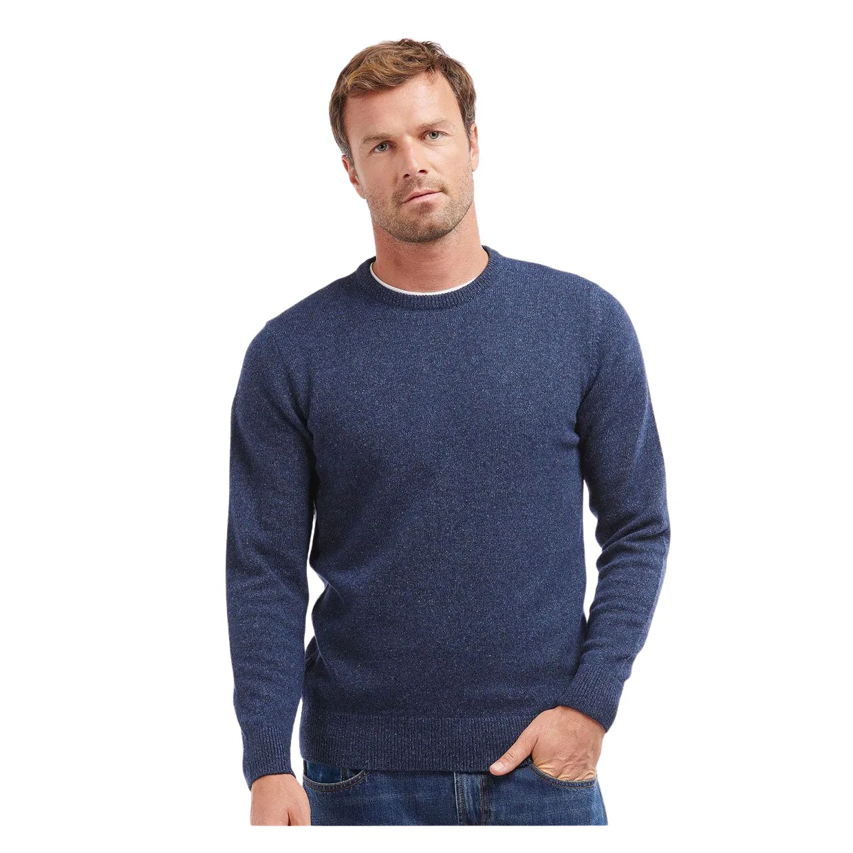 Maglione Barbour Essential Tisbury Blu Melange