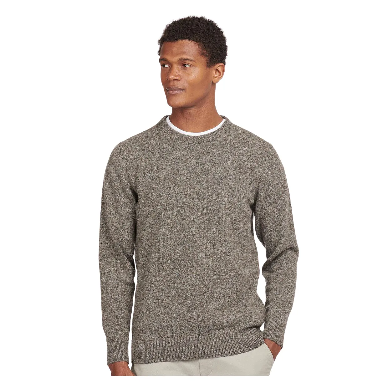Maglione Barbour Essential Tisbury Marrone Melange