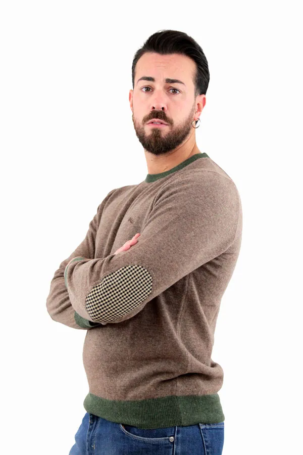 MAGLIONE BEIGE CON TOPPE  