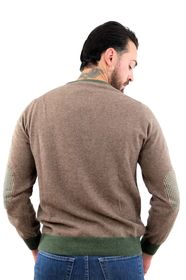 MAGLIONE BEIGE CON TOPPE  