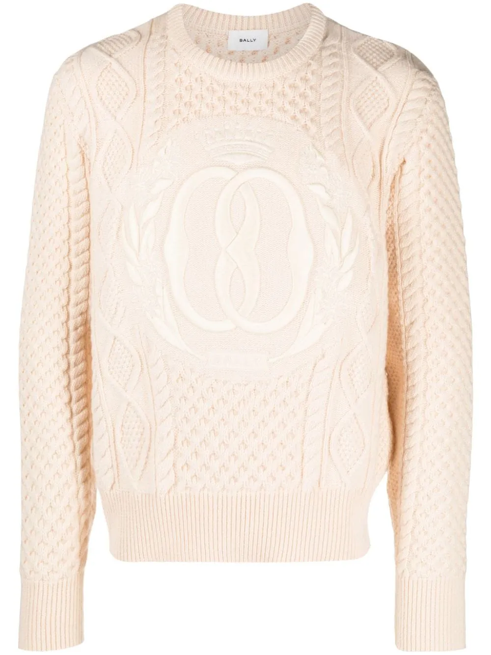 Maglione con intarsio in avorio - uomo