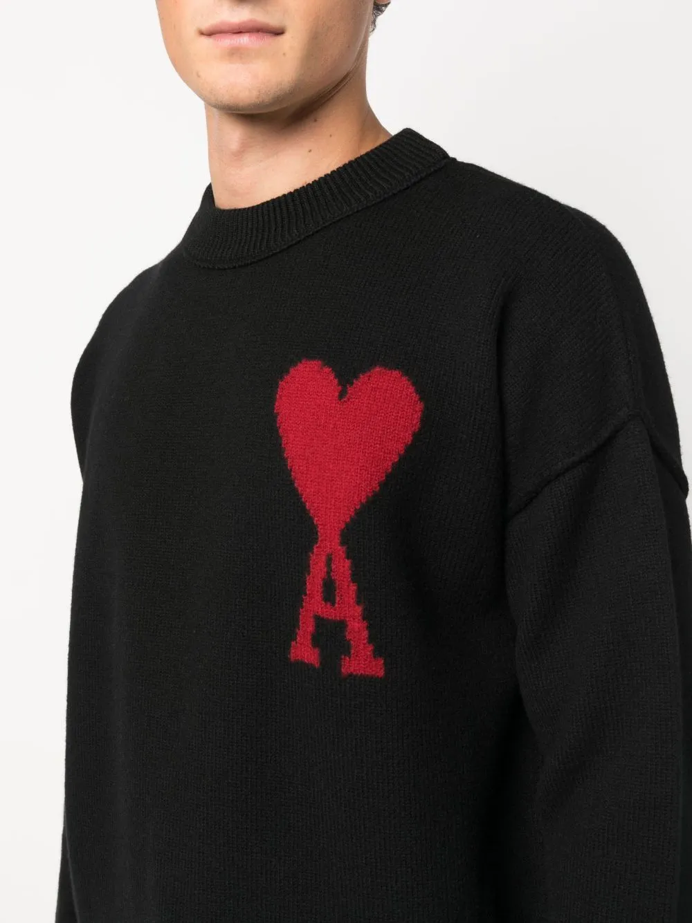 Maglione con intarsio in nero - unisex