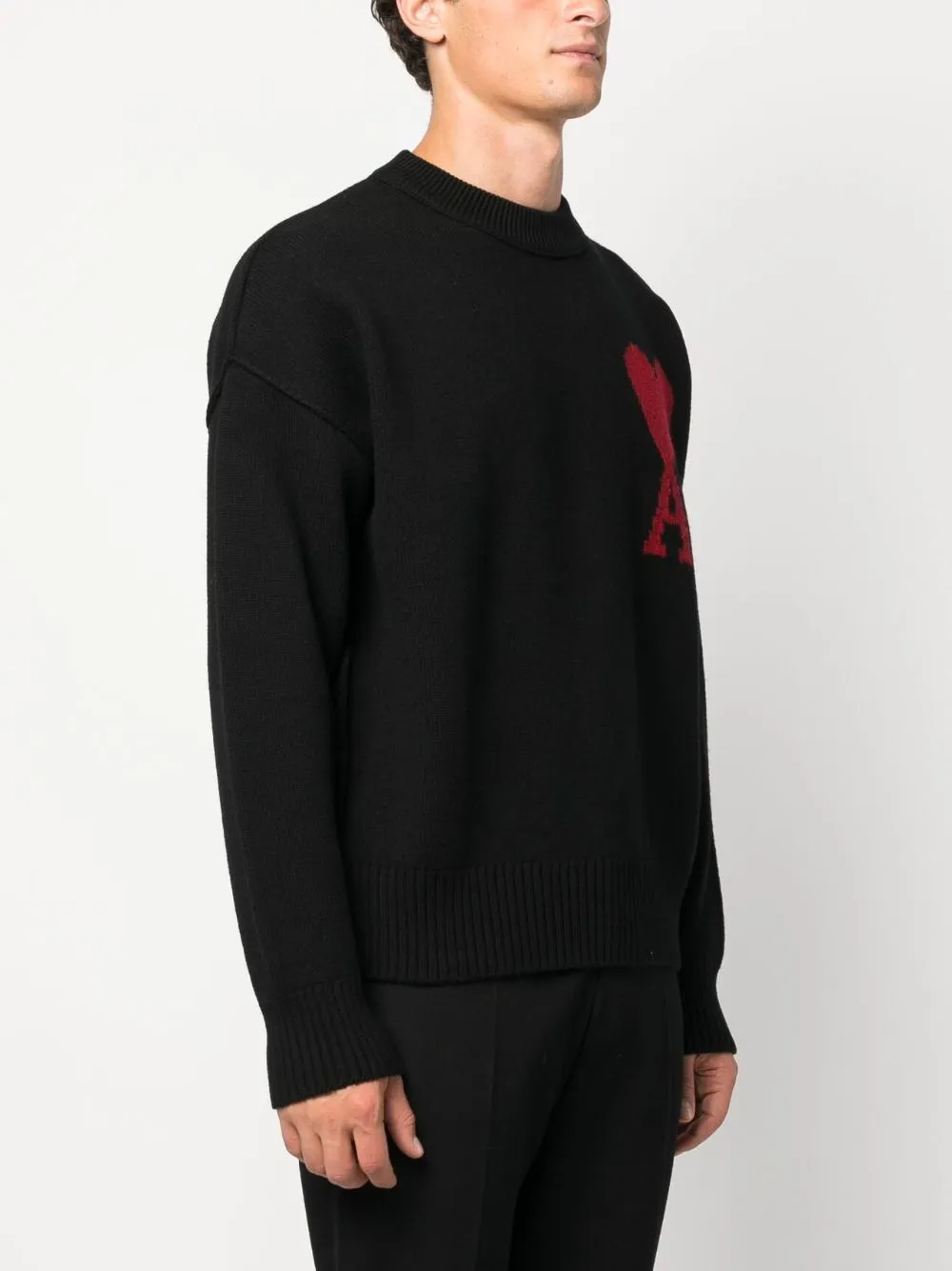 Maglione con intarsio in nero - unisex