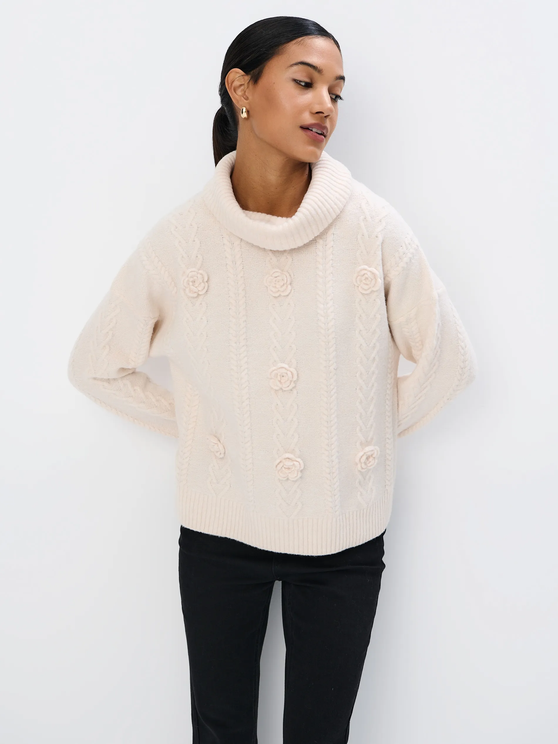 Maglione con trama decorativa