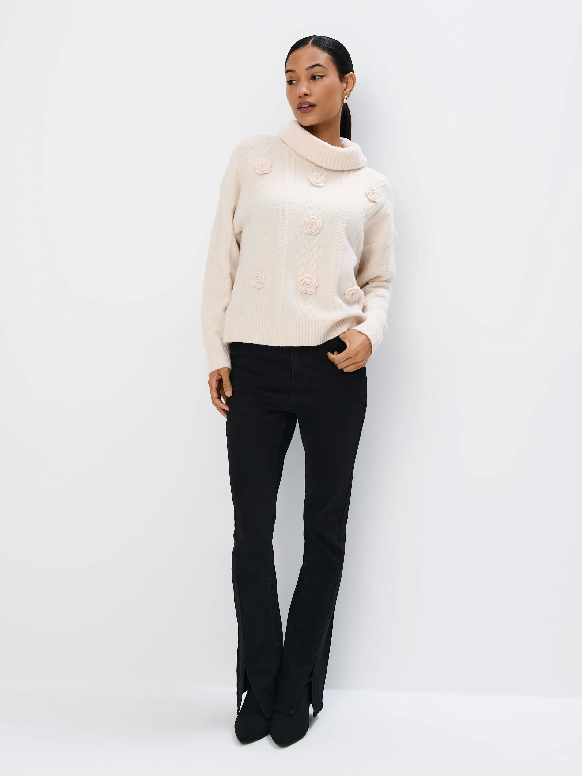 Maglione con trama decorativa