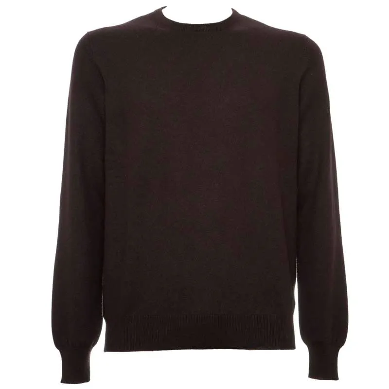 Maglione girocollo nero in cashmere 