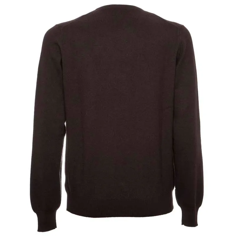 Maglione girocollo nero in cashmere 