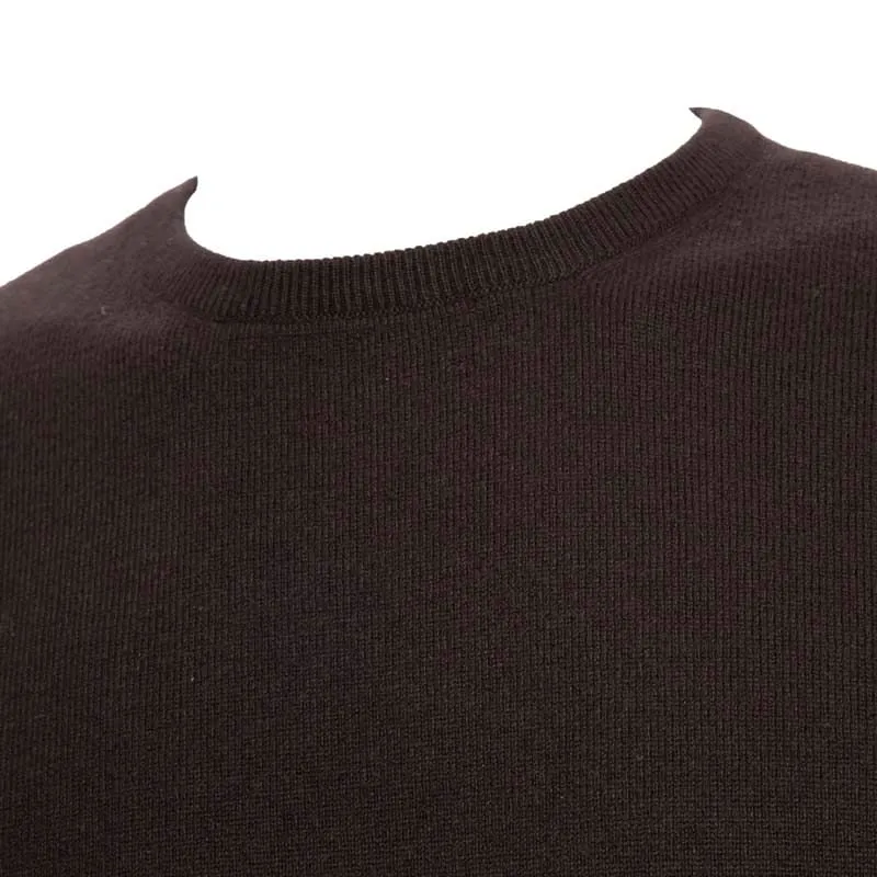 Maglione girocollo nero in cashmere 