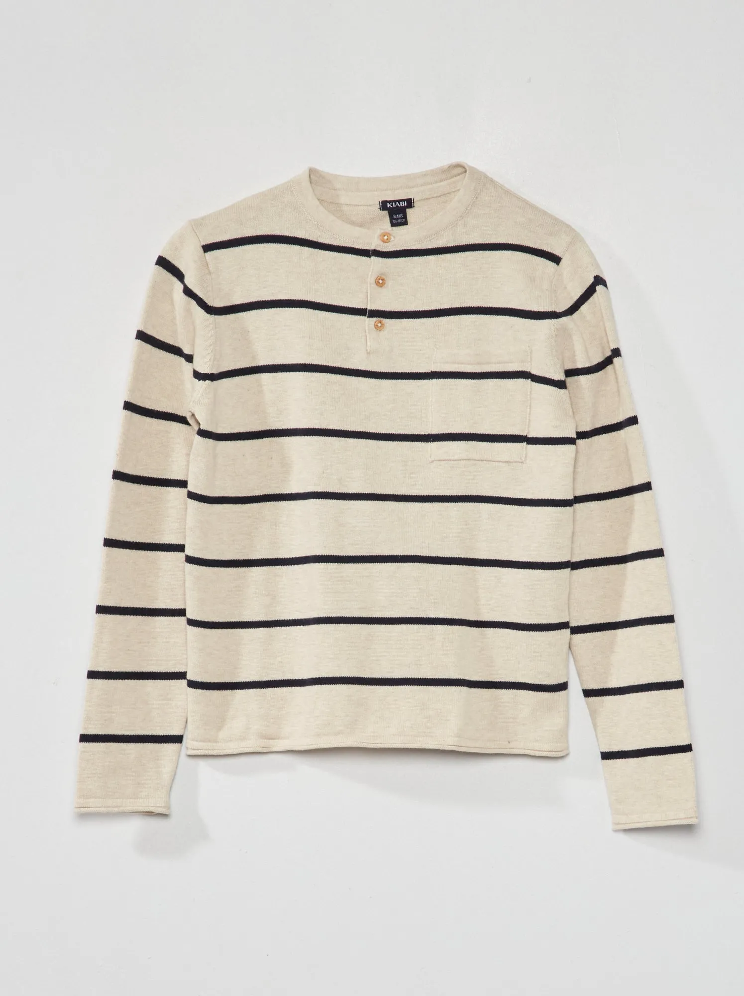 Maglione leggero con collo serafino - BEIGE
