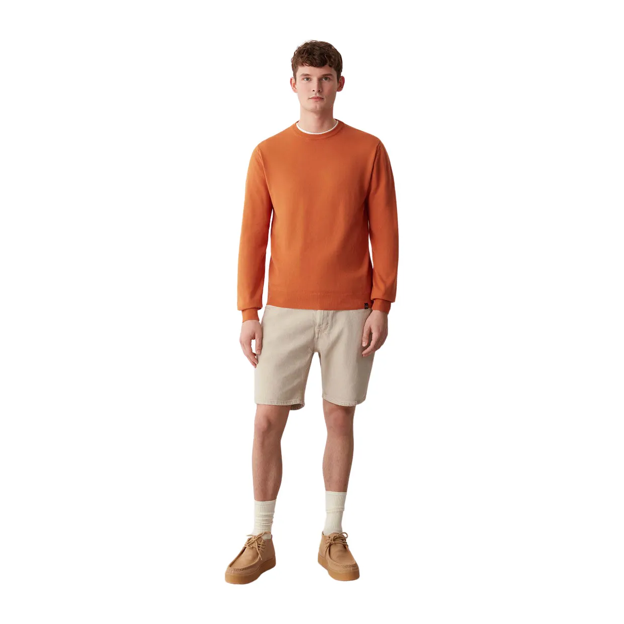 Maglione Uomo Colmar Girocollo Delavè Arancione