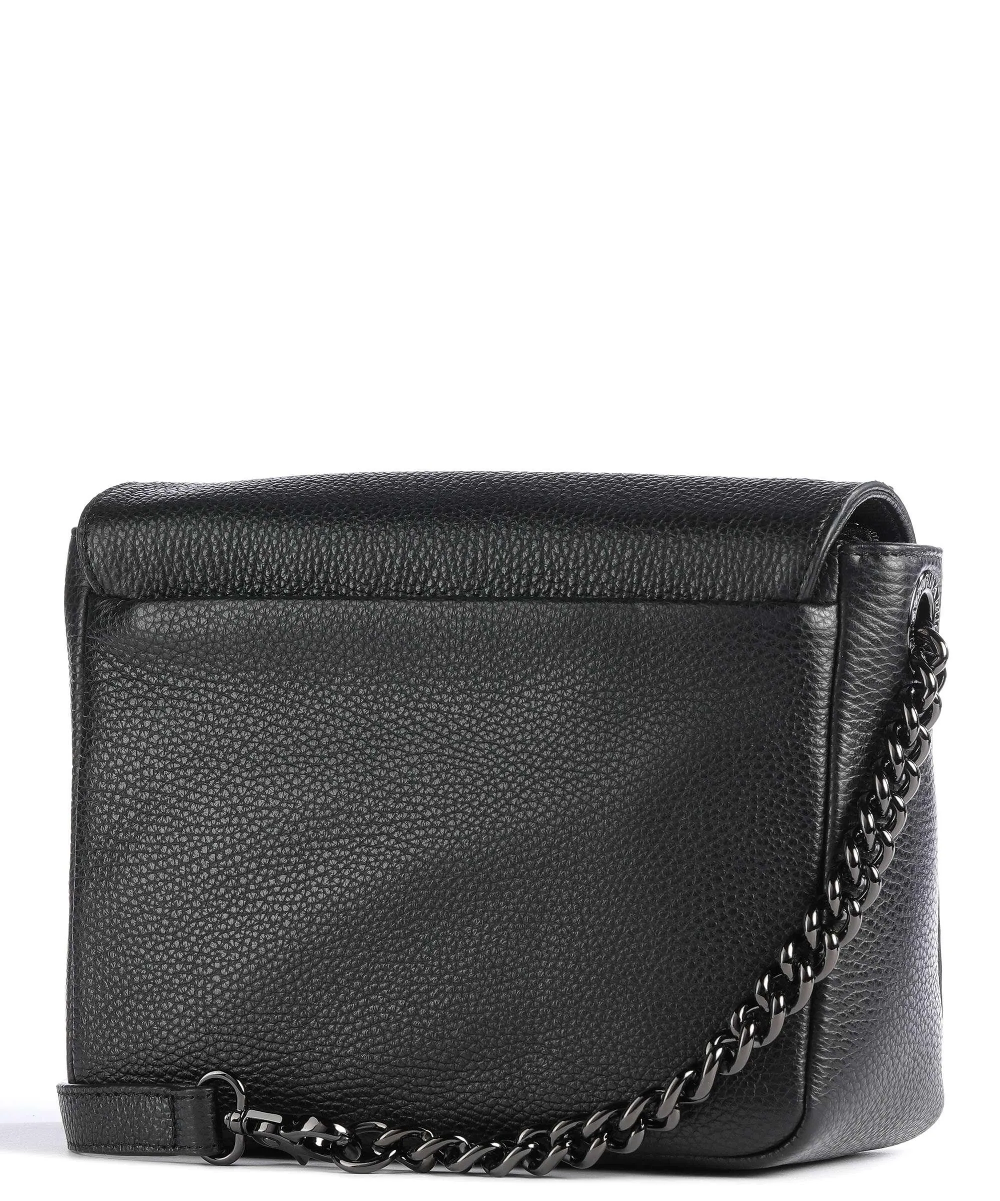  Mandarina Duck Mellow Leather Borsa a tracolla pelle di vitello grana nero  