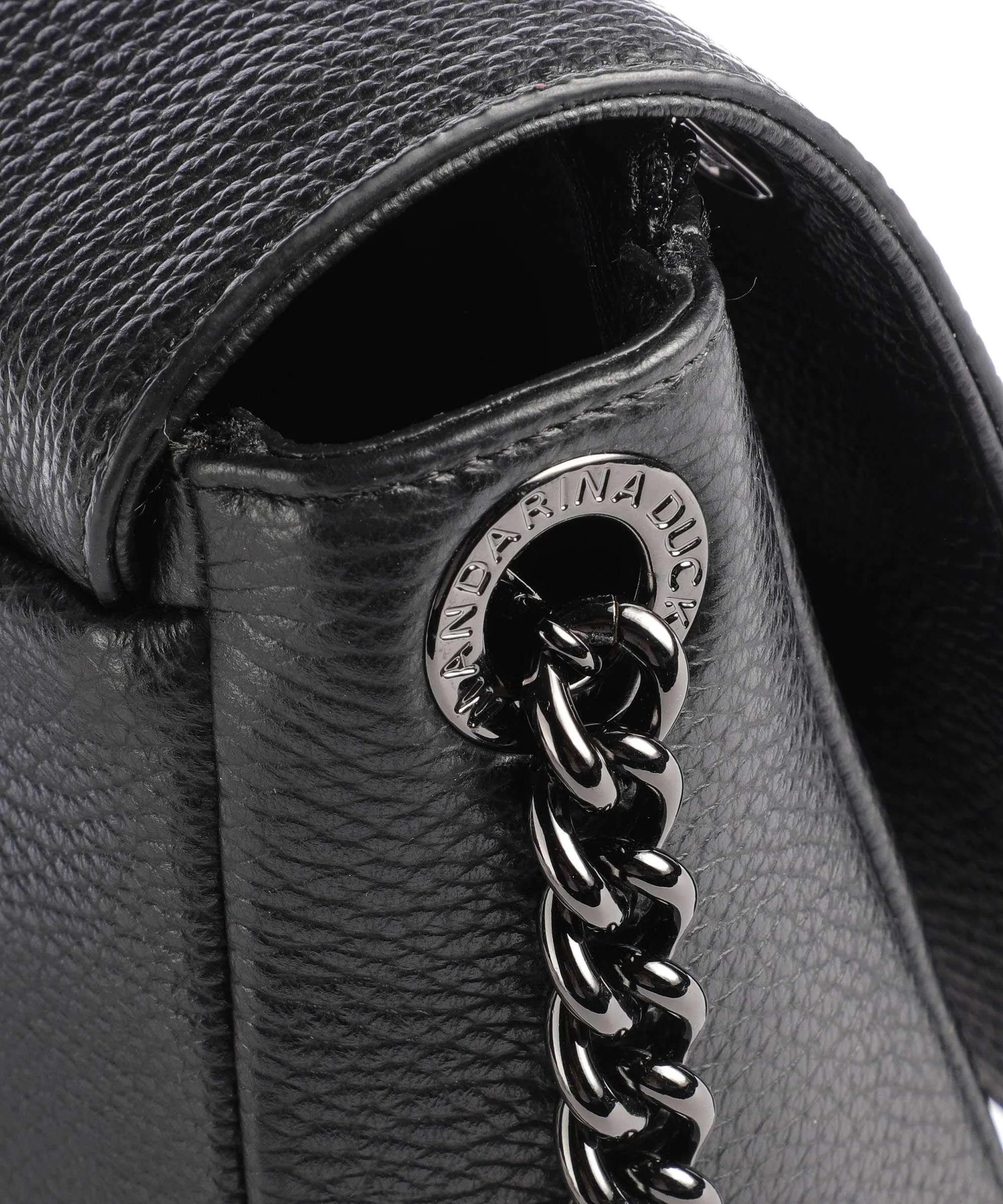  Mandarina Duck Mellow Leather Borsa a tracolla pelle di vitello grana nero  