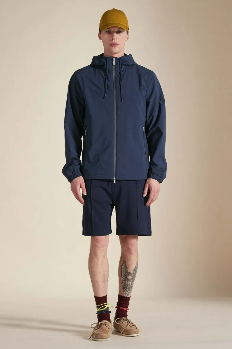 MARSIC – Giacca blu con cappuccio in softshell