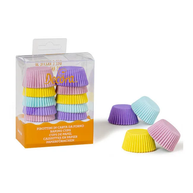 Mini capsule per cupcake in colori pastello - Decora - 200 pezzi
