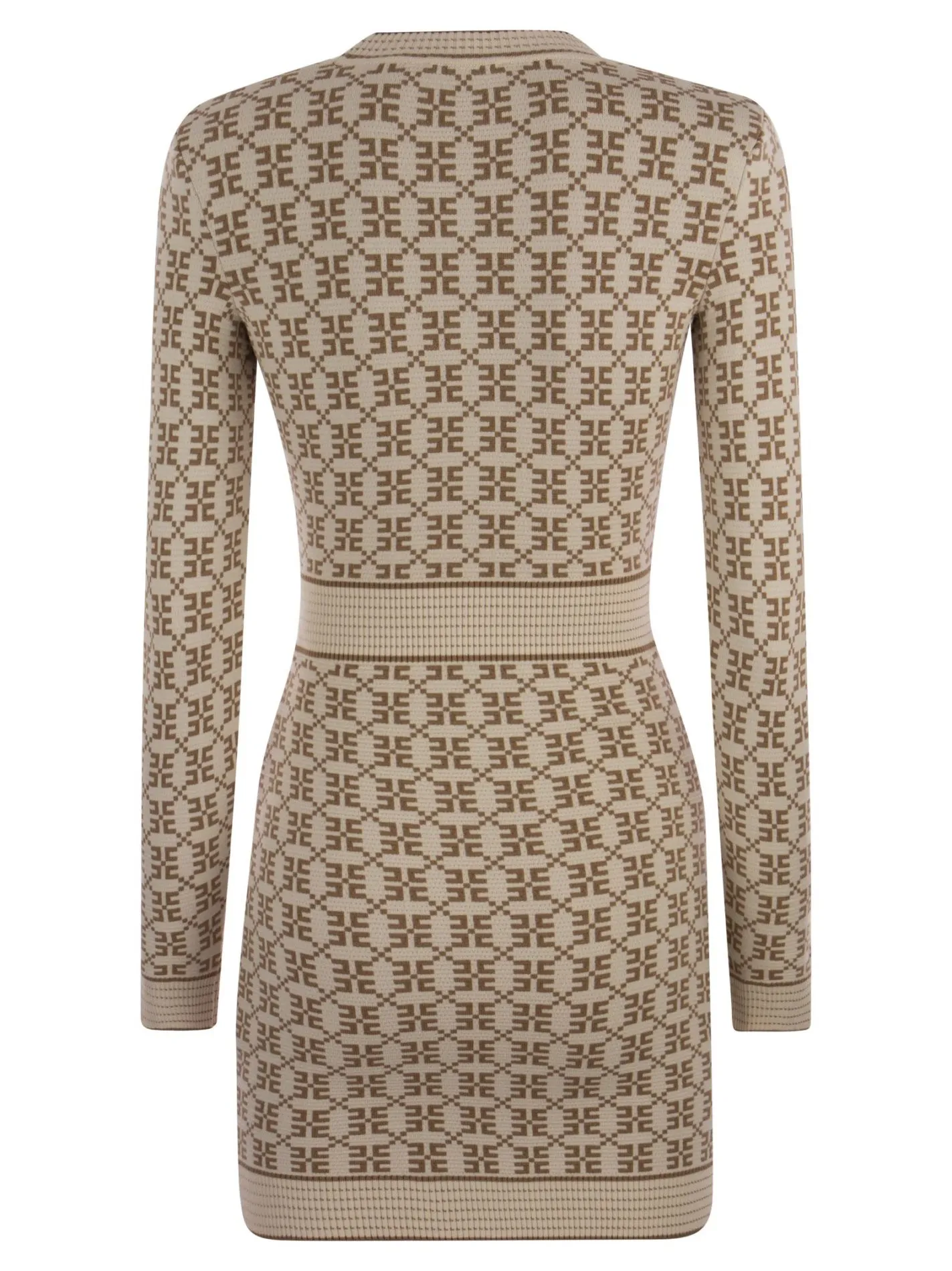 Miniabito in maglia jacquard logo