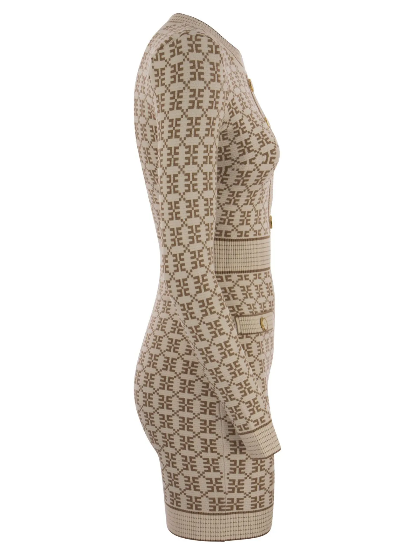 Miniabito in maglia jacquard logo