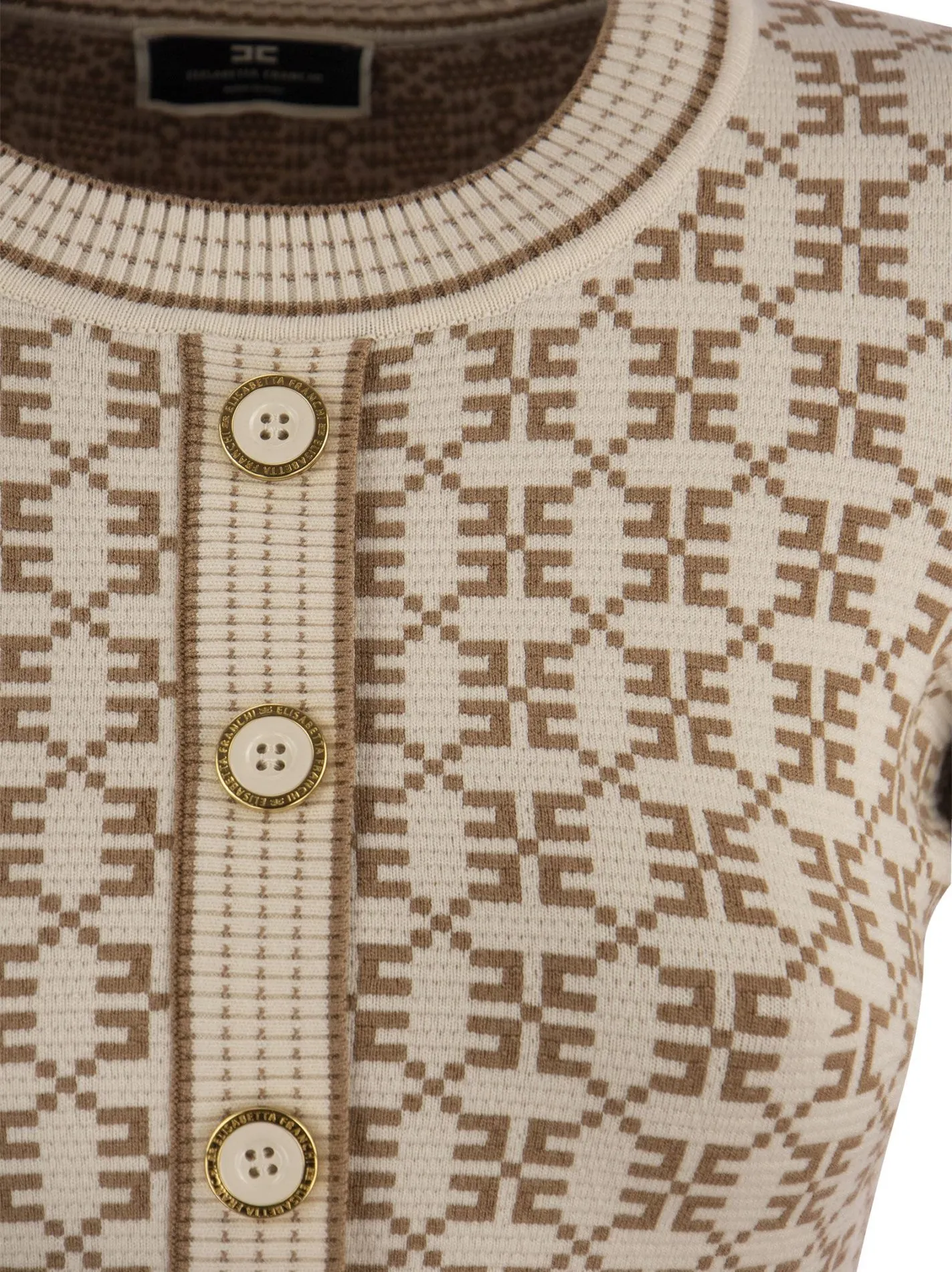 Miniabito in maglia jacquard logo