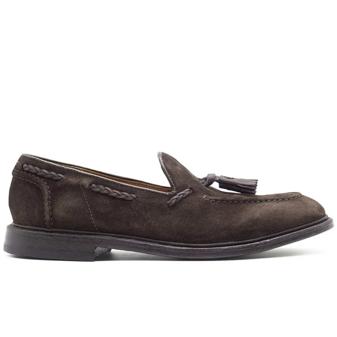 Mocassino con nappine Green George 2032 in camoscio testa moro