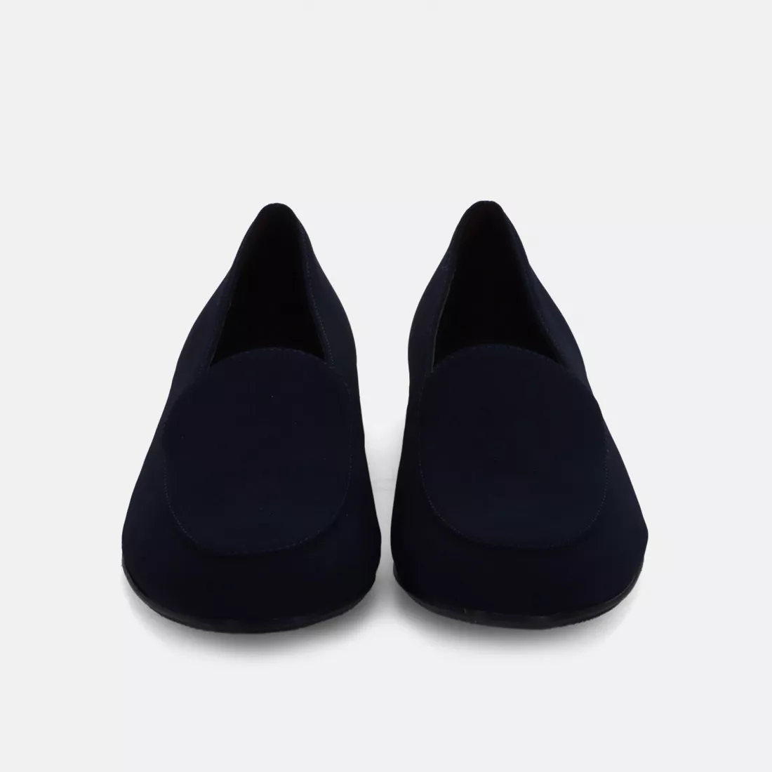 Mocassino da donna Brunate in tessuto blu con tacco basso