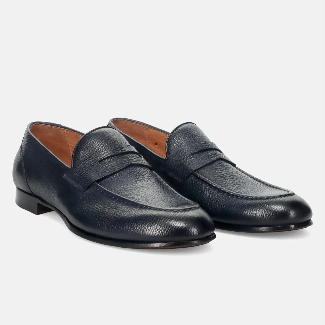 Mocassino da uomo Brecos in pelle martellata blu