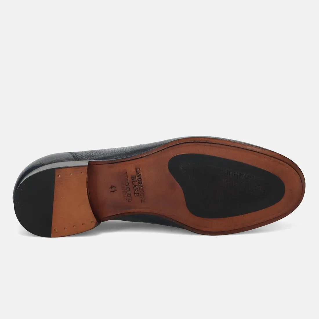 Mocassino da uomo Brecos in pelle martellata blu
