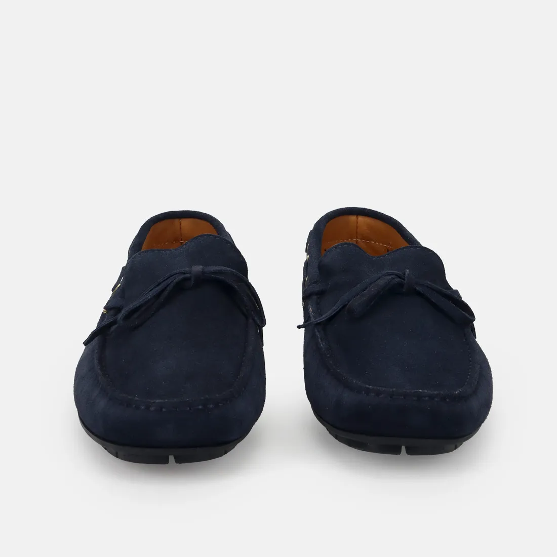 Mocassino da uomo Sangiorgio in suede blu con fiocchetto