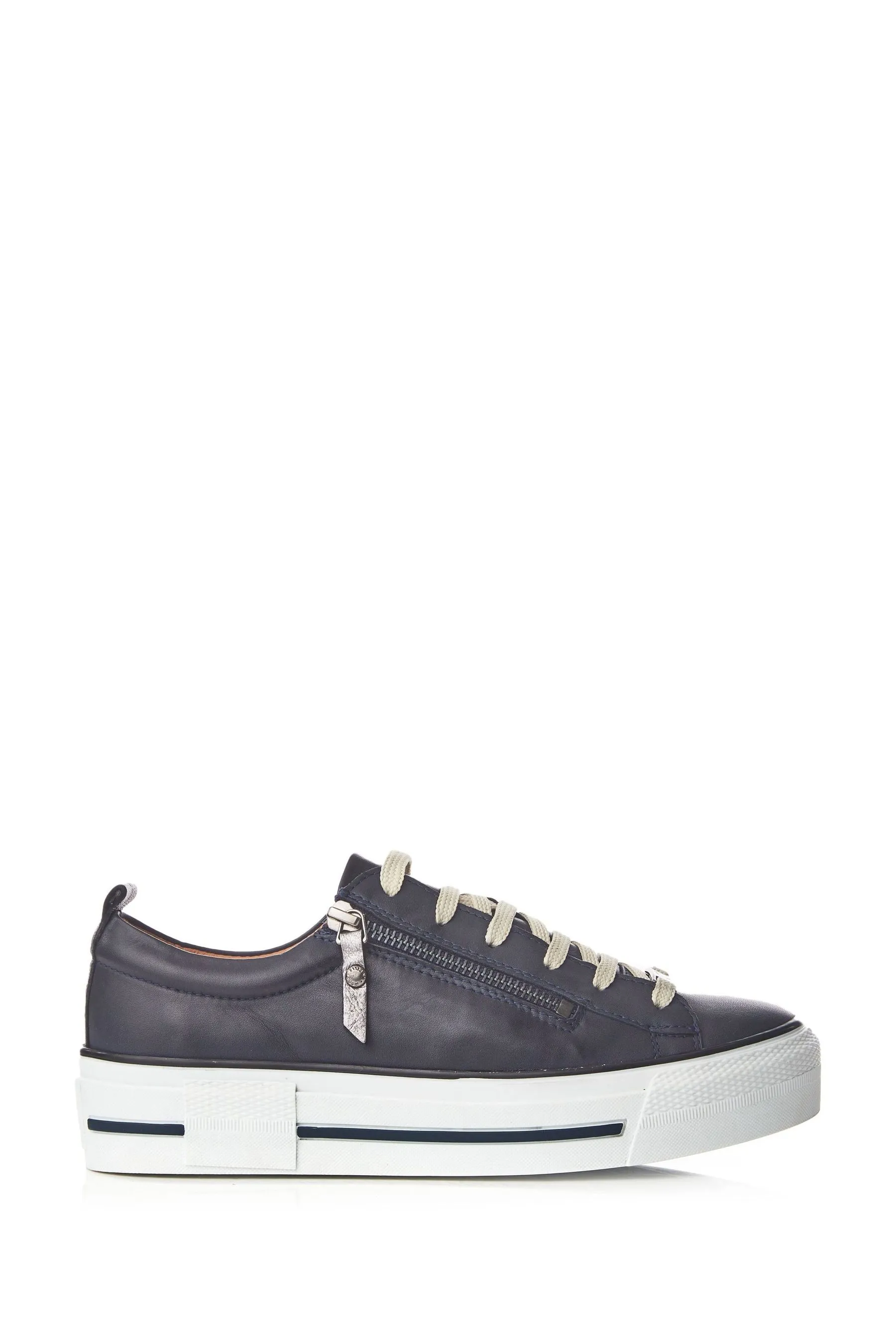 Moda in Pelle Filician - Scarpe da ginnastica con suola spessa e zip in Pizzo    