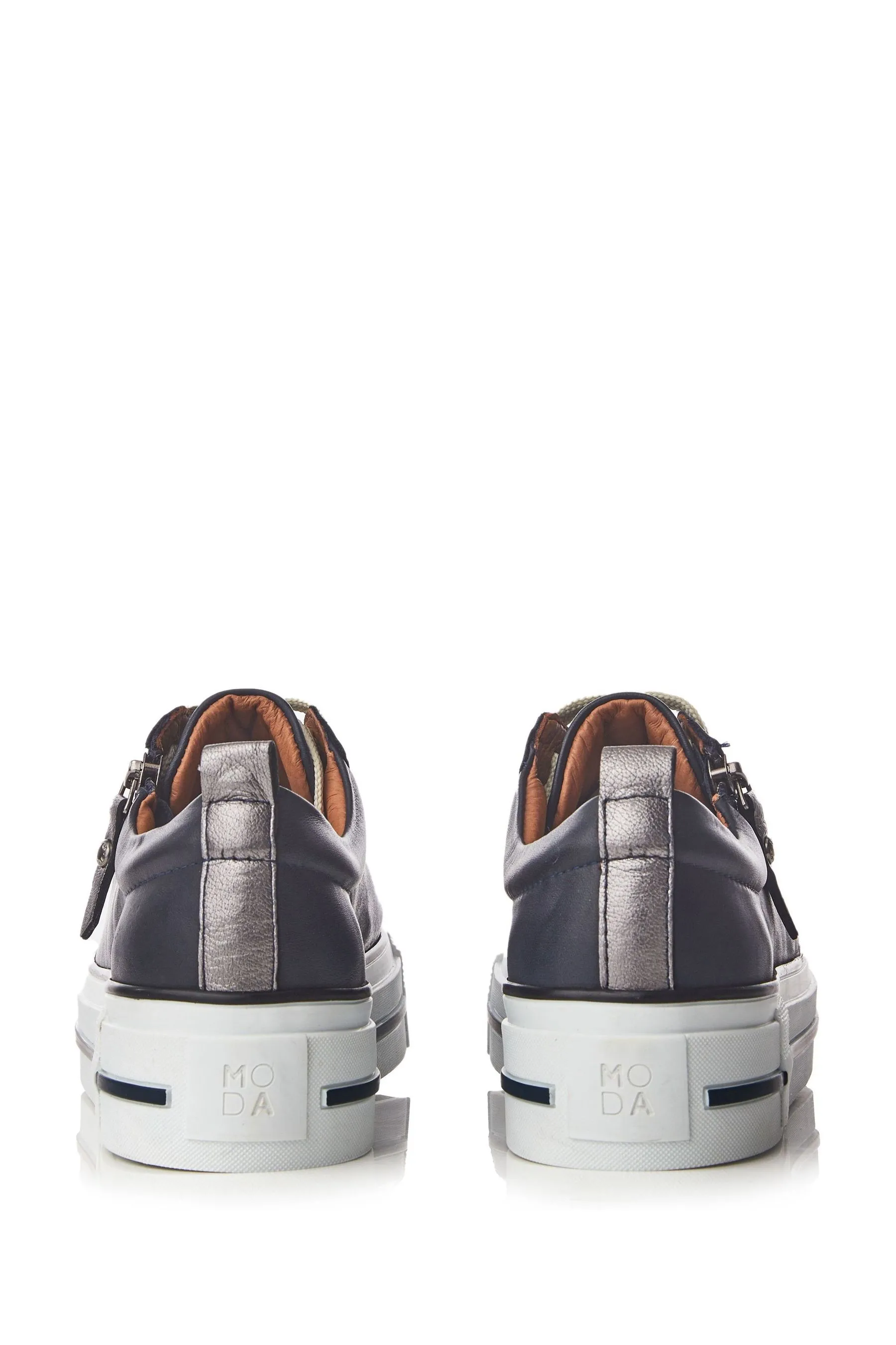 Moda in Pelle Filician - Scarpe da ginnastica con suola spessa e zip in Pizzo    
