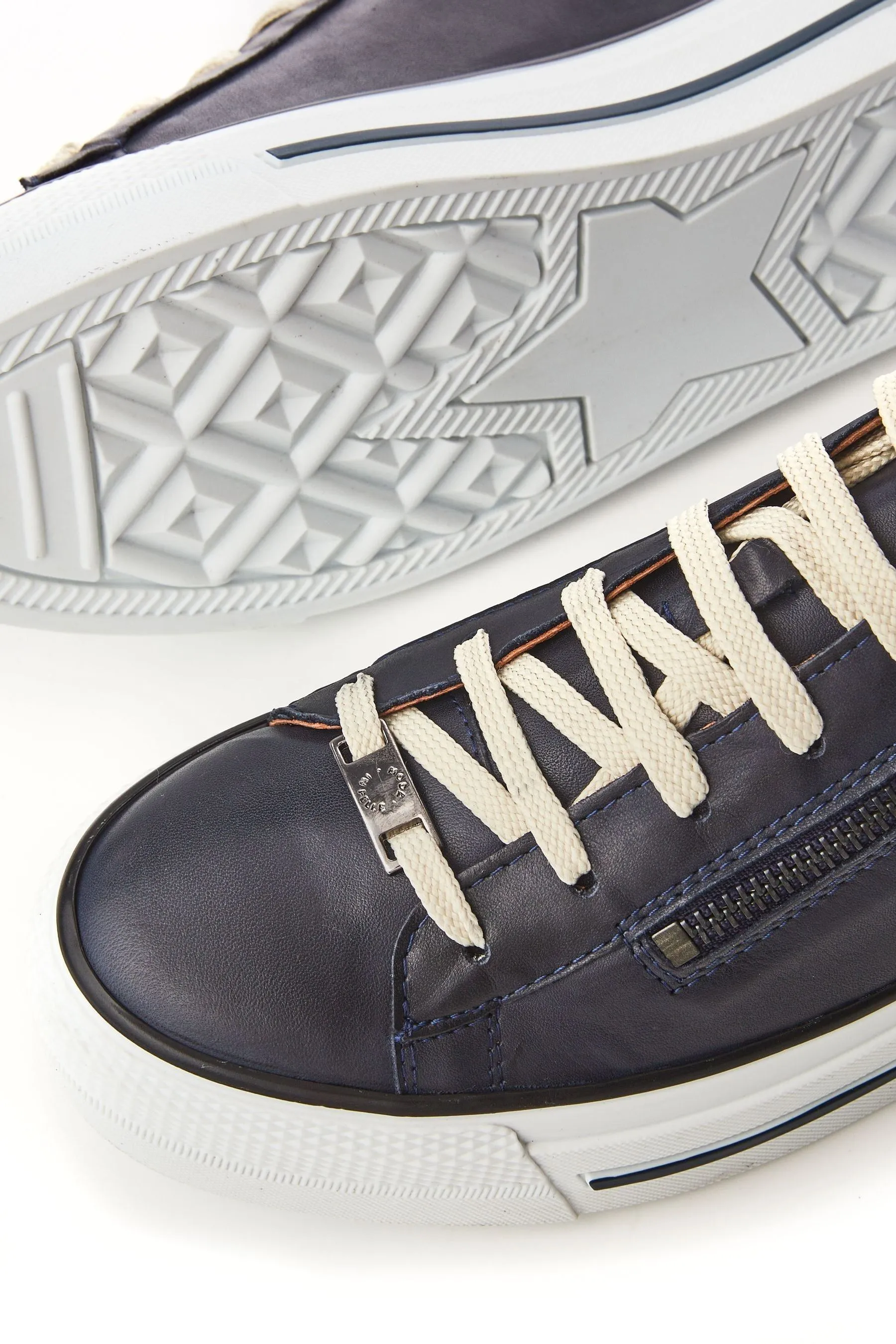 Moda in Pelle Filician - Scarpe da ginnastica con suola spessa e zip in Pizzo    