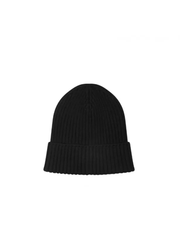 MONCLER     Cappello nero con patch cucito Moncler
