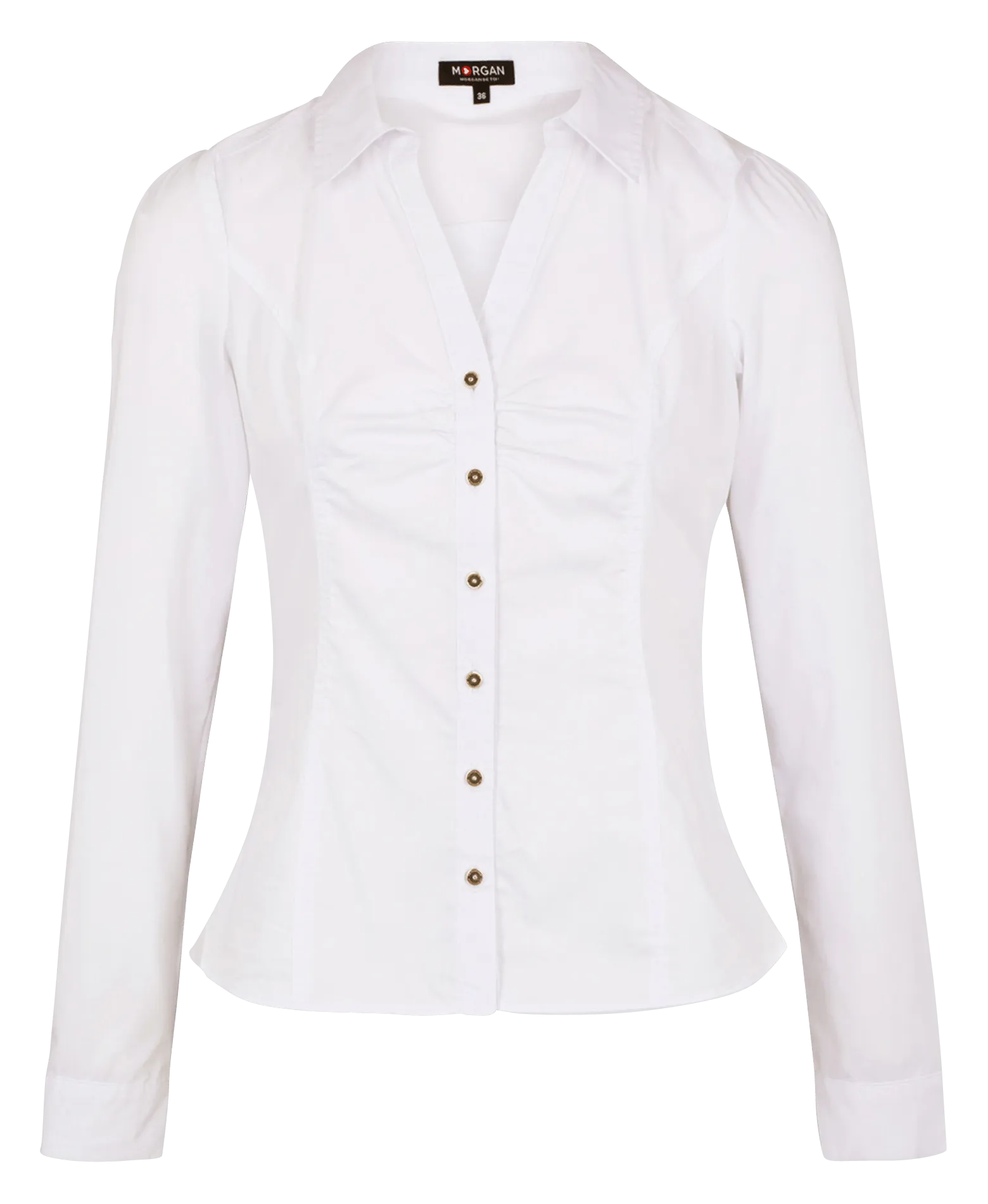  MORGAN   CARAM1.N - Camicia collo classico in misto cotone | Bianco