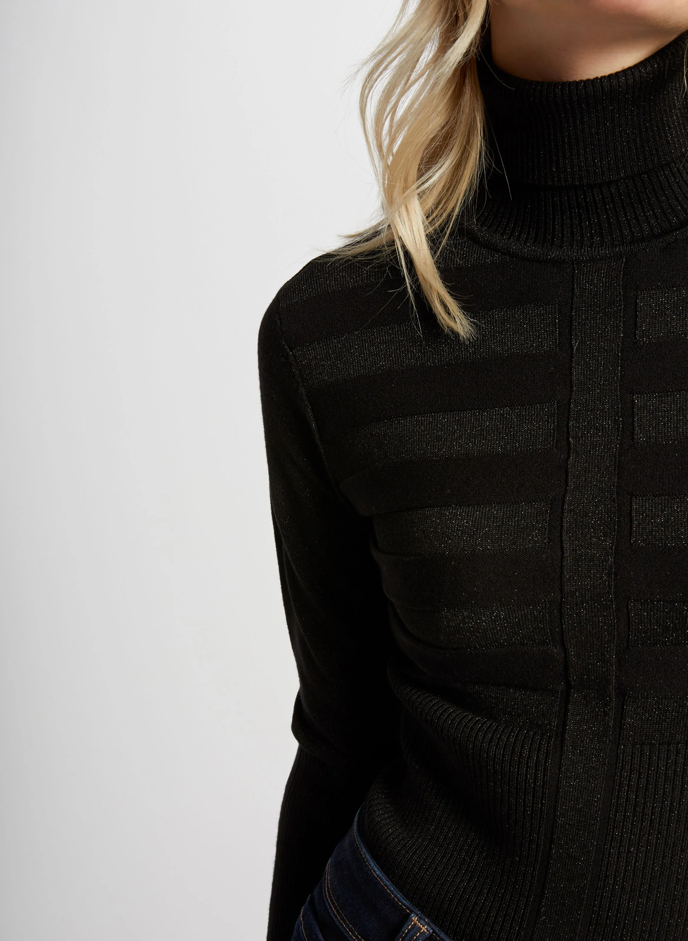  MORGAN   MENTOSA - Maglione a collo alto in maglia metallica | Nero