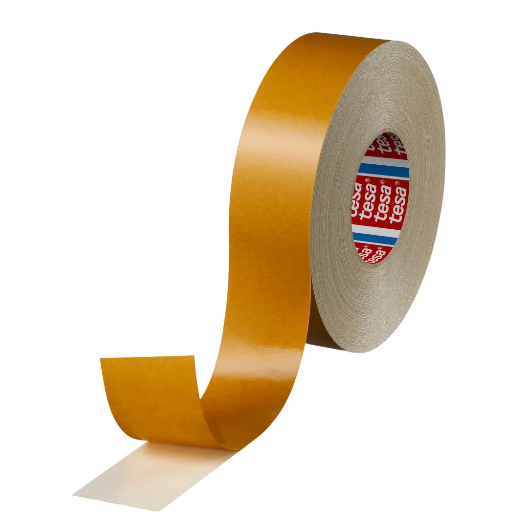 Nastro biadesivo Bianco in Tessuto Tesa 4964, adesivo in Gomma naturale, 50mm x 50m x 390mm