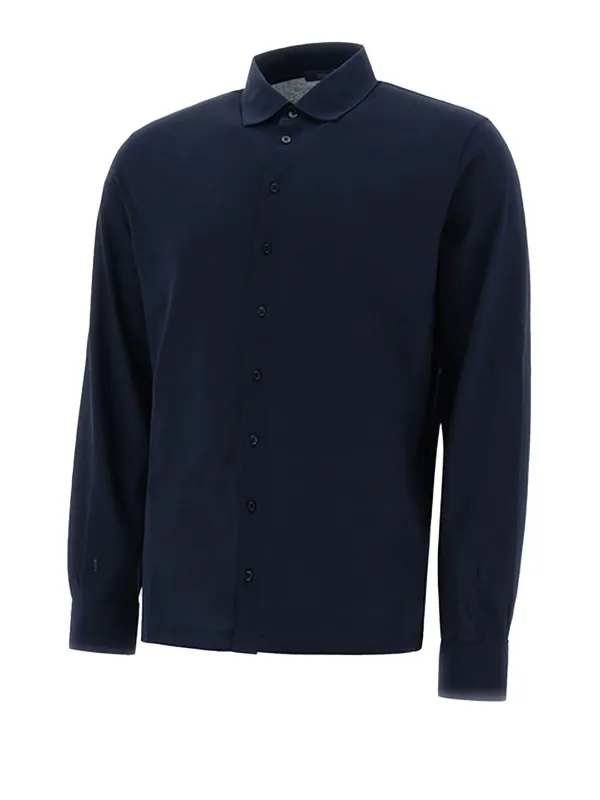 Navy blue long-sleeved shirt