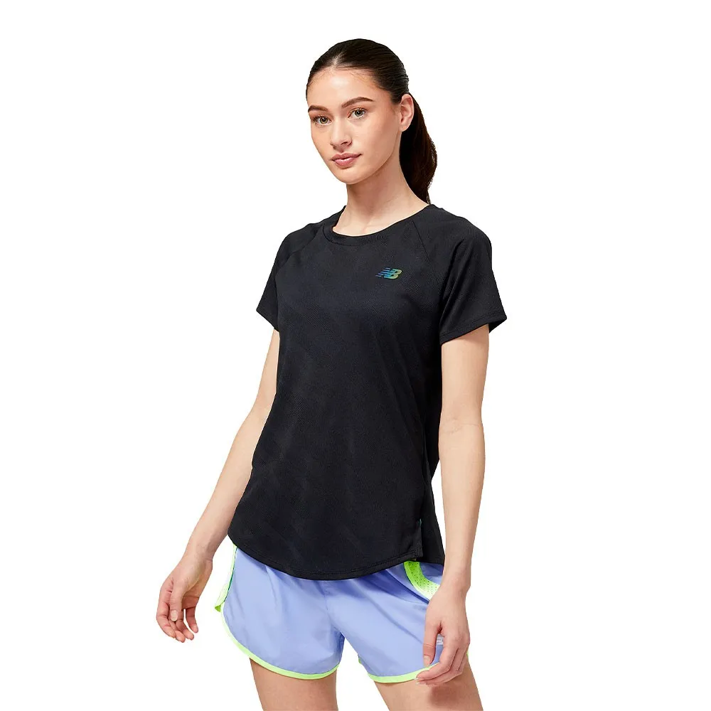 New Balance Maglia Running Q Speed Jacquard Nero Donna