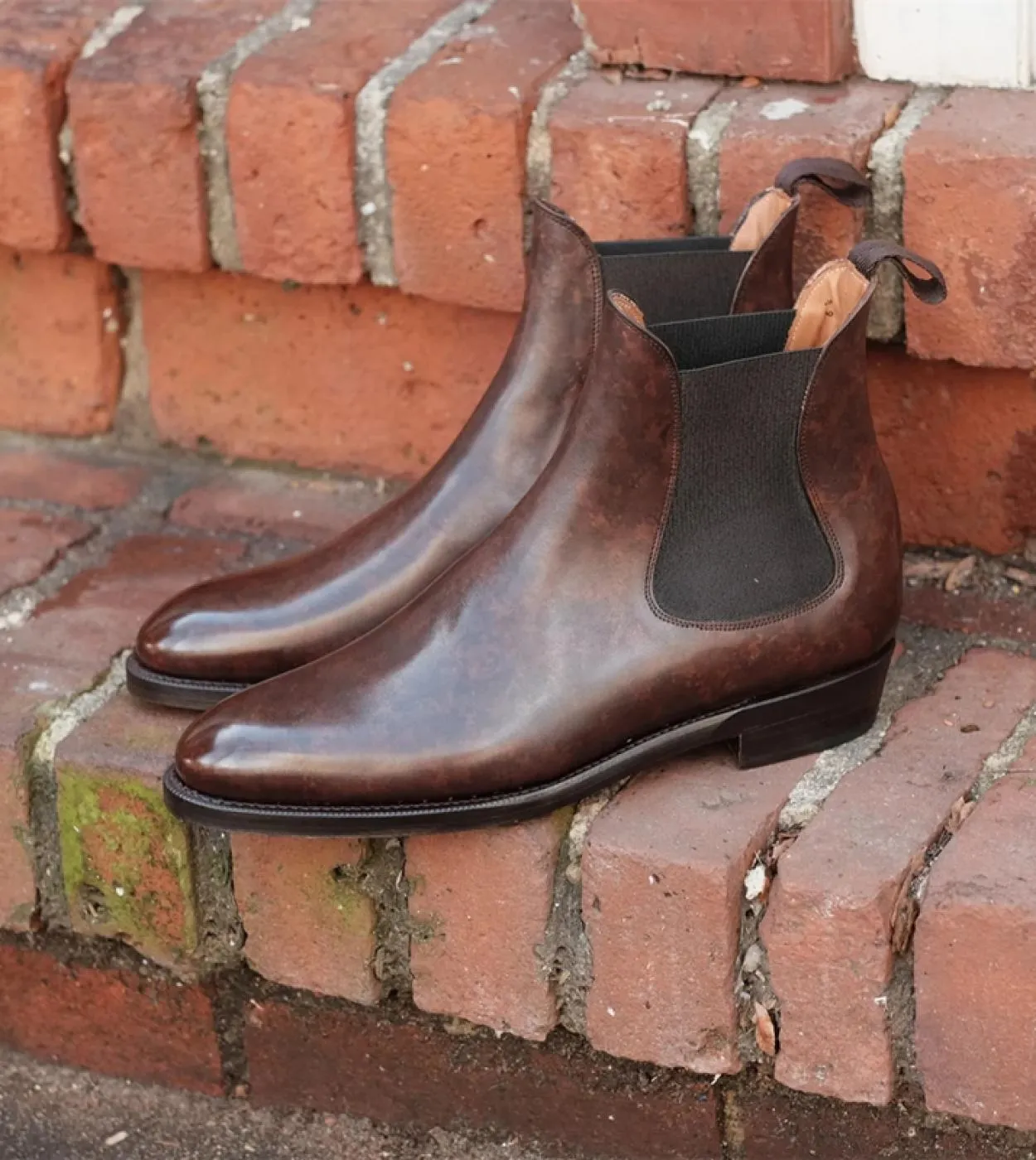 New In Chelsea Boots For Men Stivaletti da lavoro marroni con punta tonda Stivali vintage di spedizione gratuita Zapatos De Segu