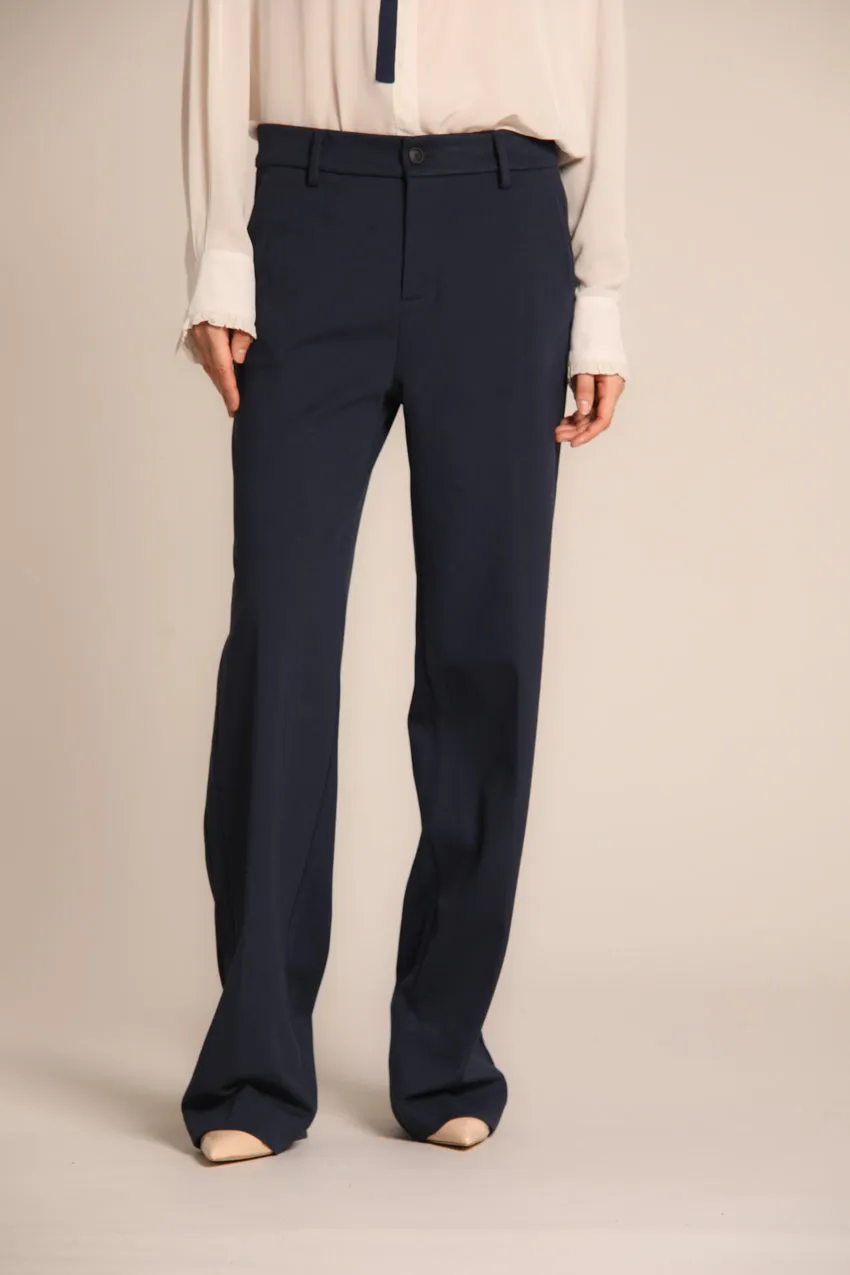 New York Pantalon chino pour femme en jersey technique coupe straight