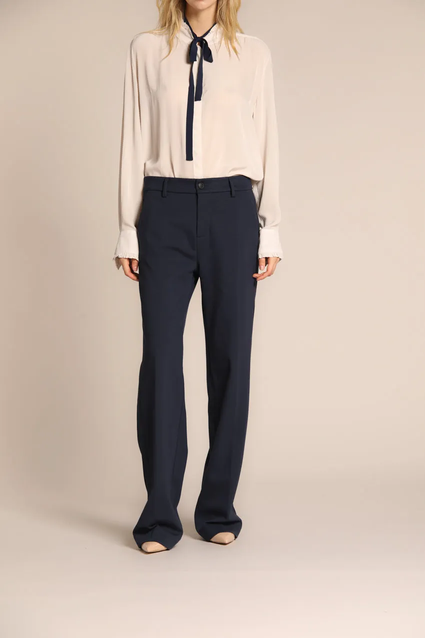 New York Pantalon chino pour femme en jersey technique coupe straight