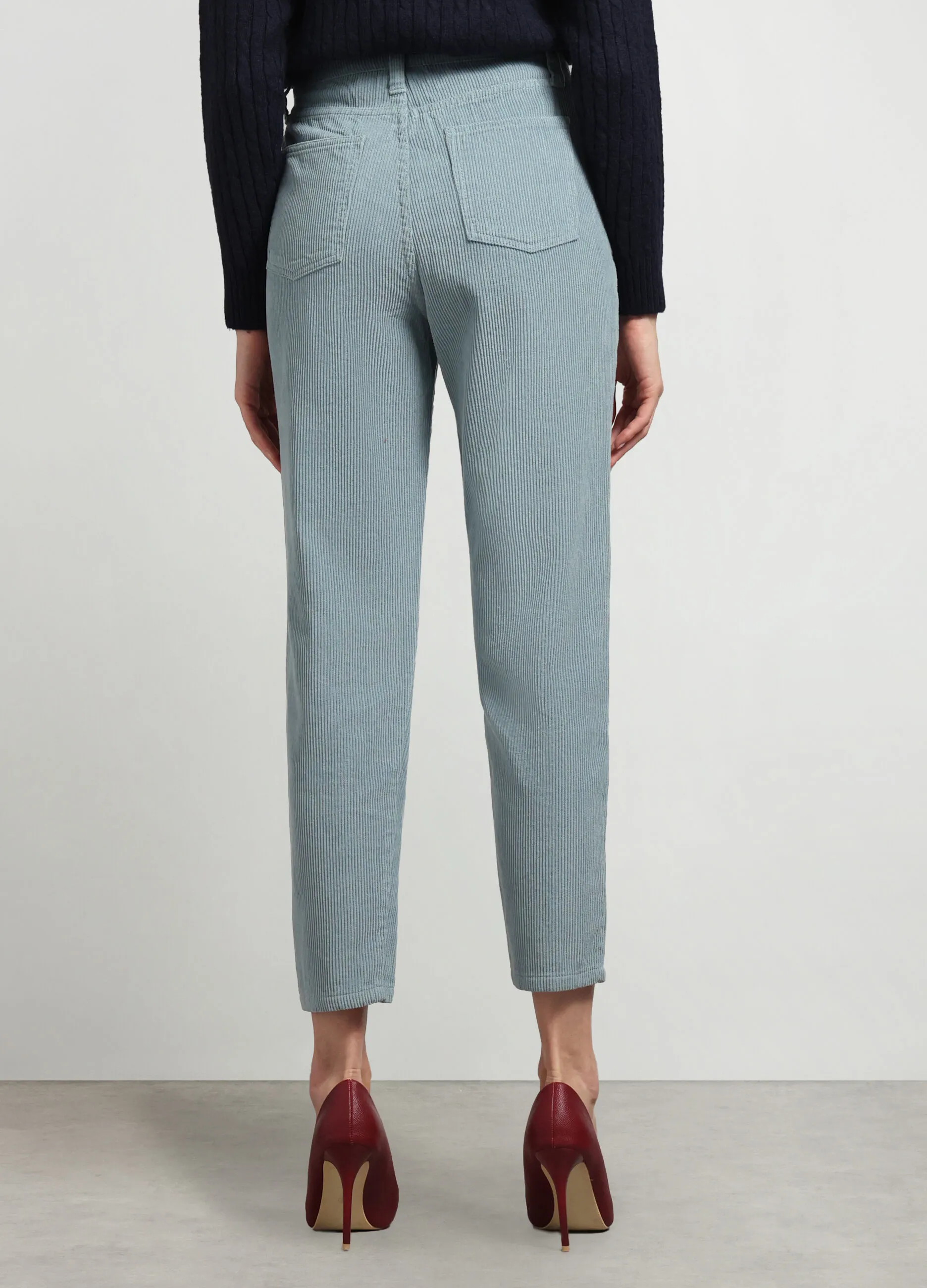 NICE & CHIC  Pantaloni in costina di puro cotone donna